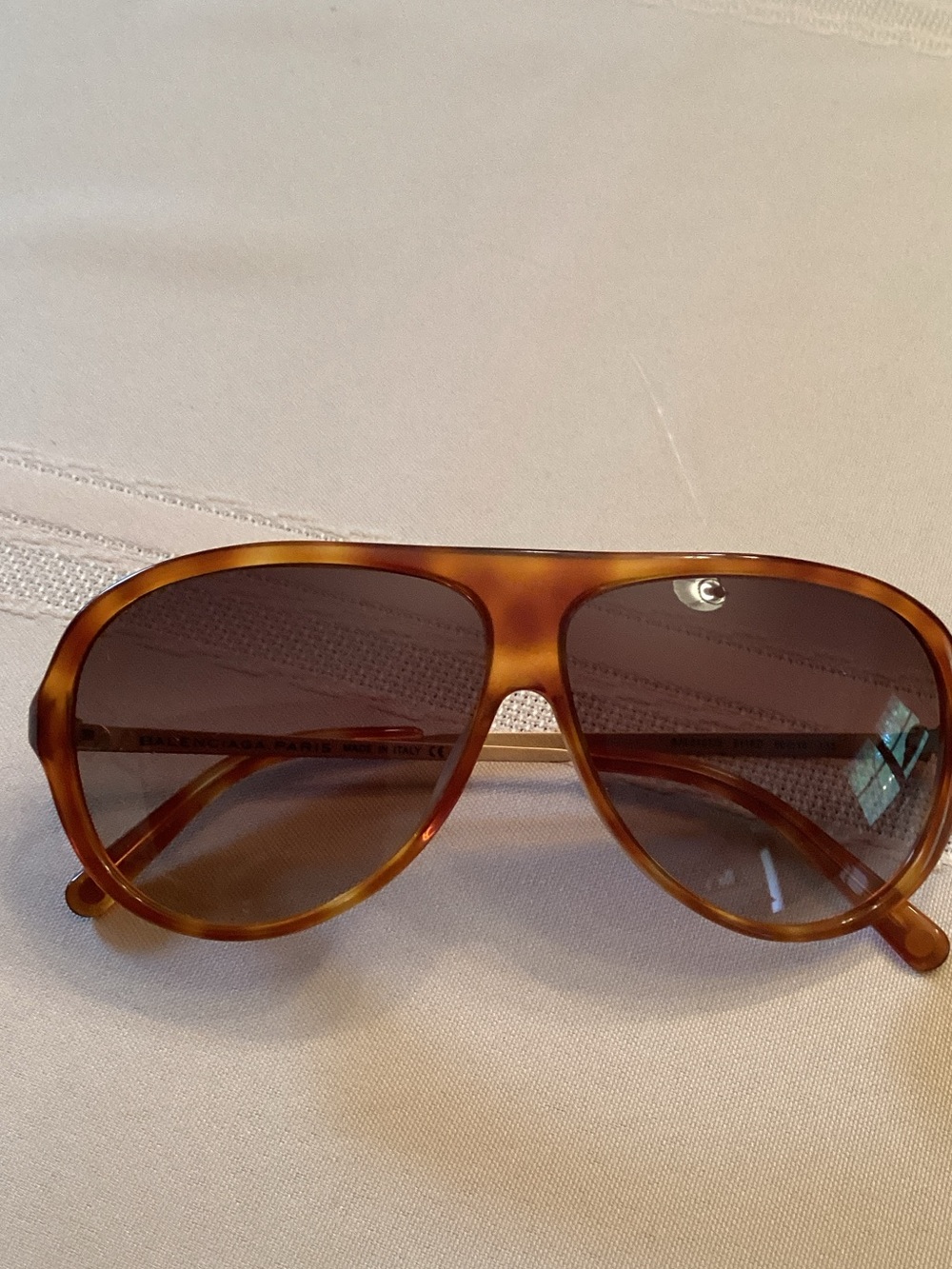 Balenciaga Tortoiseshell Brown Aviator Sunglasses